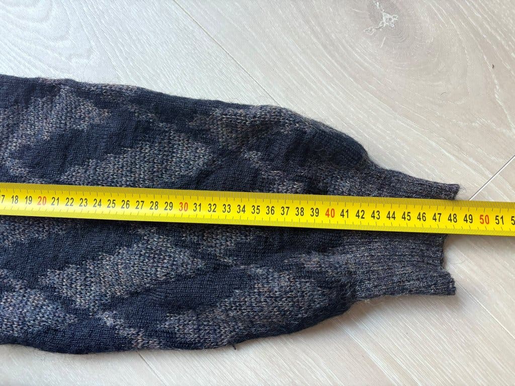 Vintage Gebreid Vest Navy Ruiten L