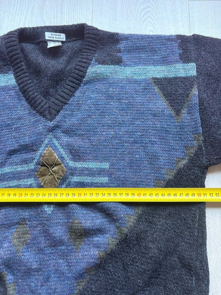 Vintage Schwab Hans Rudolf V-hals Trui L
