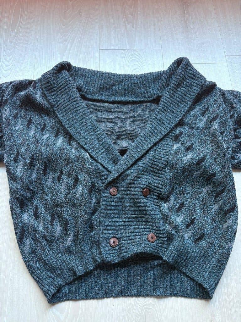 Vintage Gebreid Vest Groen L