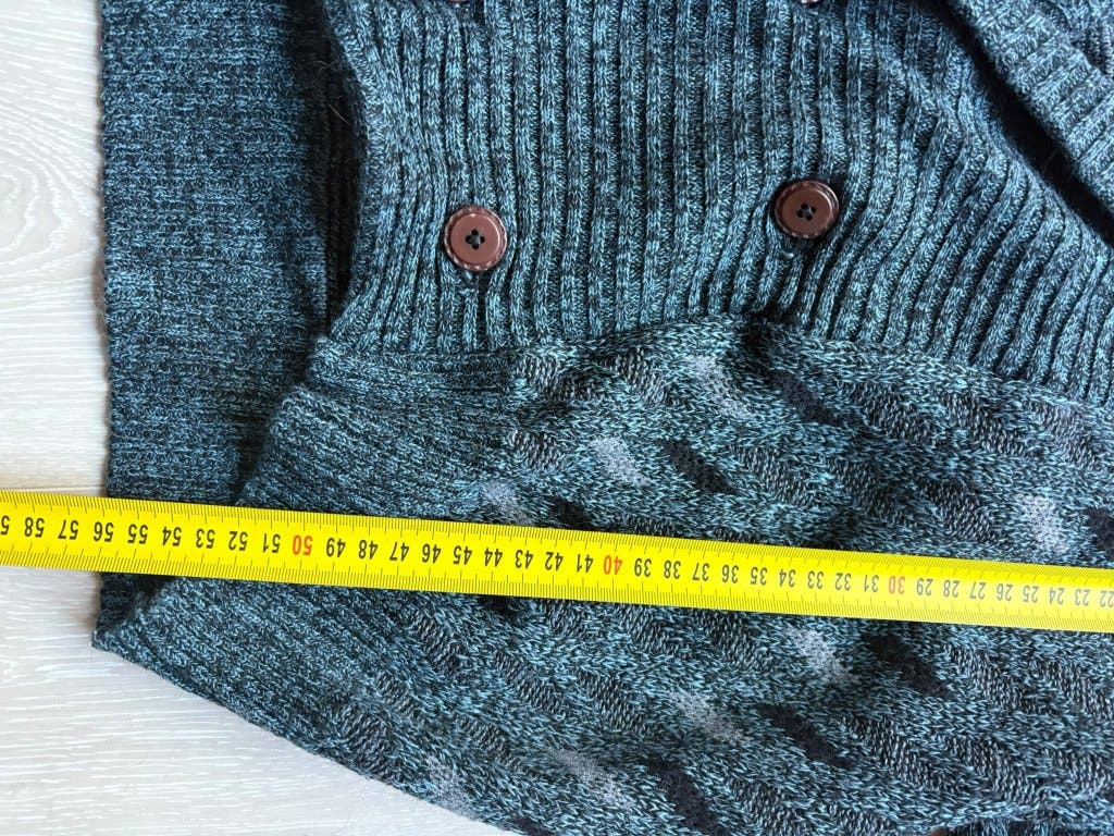 Vintage Gebreid Vest Groen L