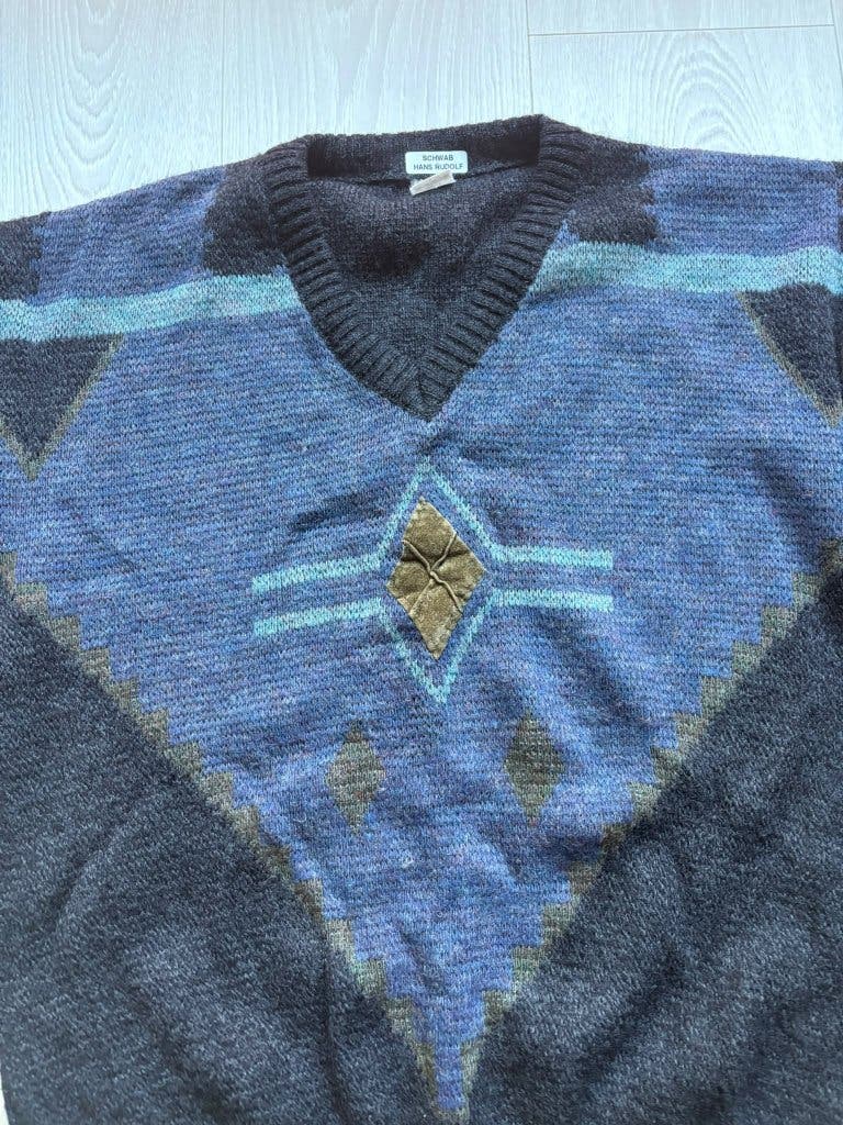 Vintage Schwab Hans Rudolf V-hals Trui L