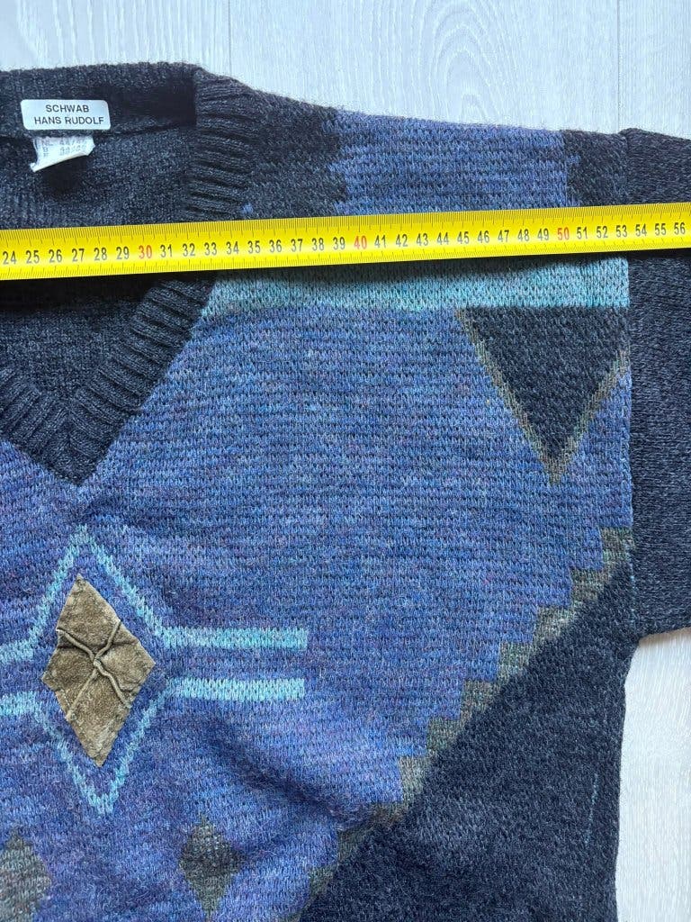 Vintage Schwab Hans Rudolf V-hals Trui L