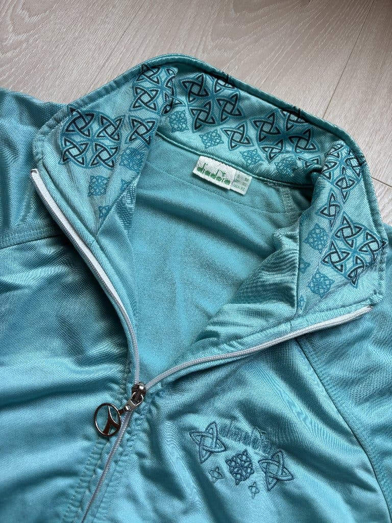 Vintage Diadora Trainingsjack Turquoise S