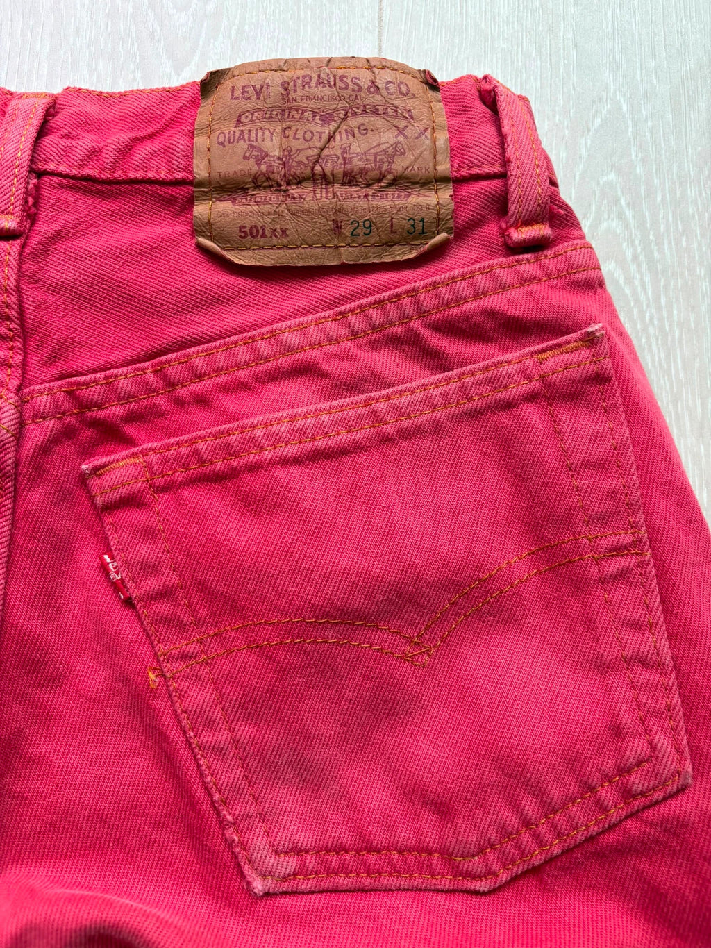 Levi's 501 Women's Red Denim Shorts W29