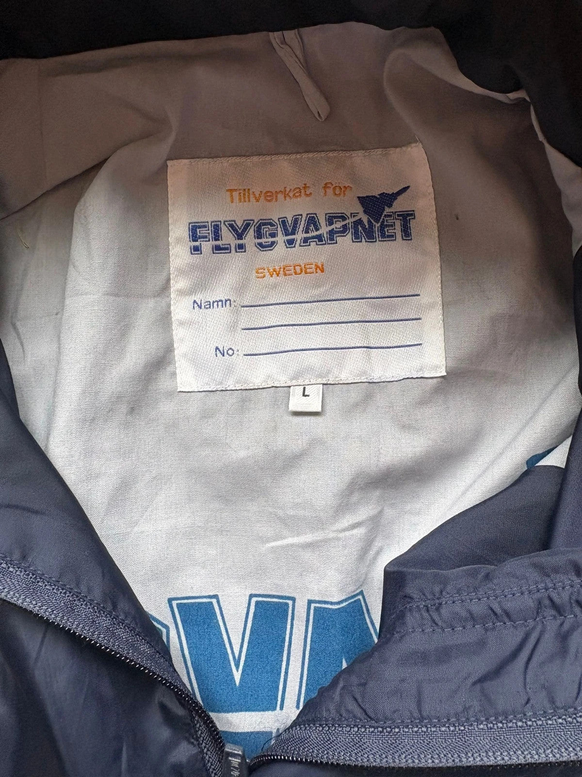 Vintage Flygvapnet Swedish Softshell Rain Jacket L